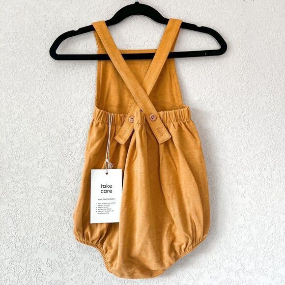 NWT! Kyte Baby Bamboo Jersey Bubble Overall in Marigold - Picture 5 of 8